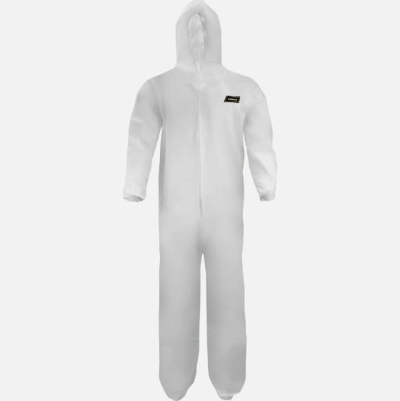 Disposable Microporous Polypropylene Hooded Coveralls w/ Elastic Wrists & Ankles
