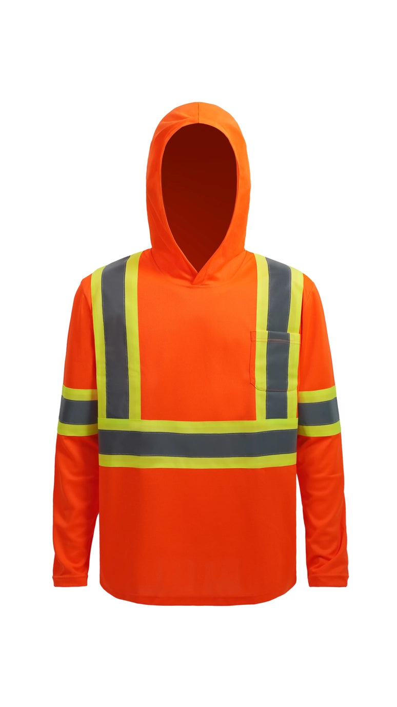 High-Vis Safety Long Sleeve Shirt w/Hood