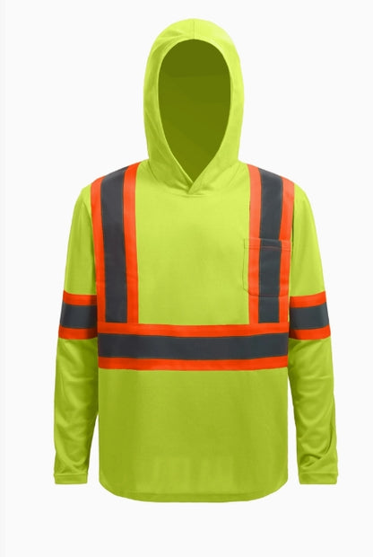 High-Vis Safety Long Sleeve Shirt w/Hood
