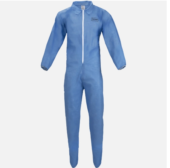 SMS Flame Retardant Disposable Coveralls w/ Collar, Elastic Wrists & Ankles