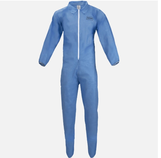 SMS Flame Retardant Disposable Coveralls w/ Collar, Elastic Wrists & Ankles