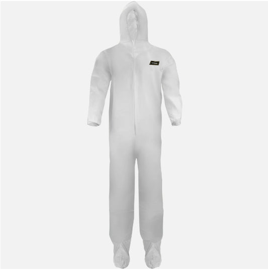 Disposable Microporous Polypropylene Hooded Coveralls w/ Elastic Wrists & Boots