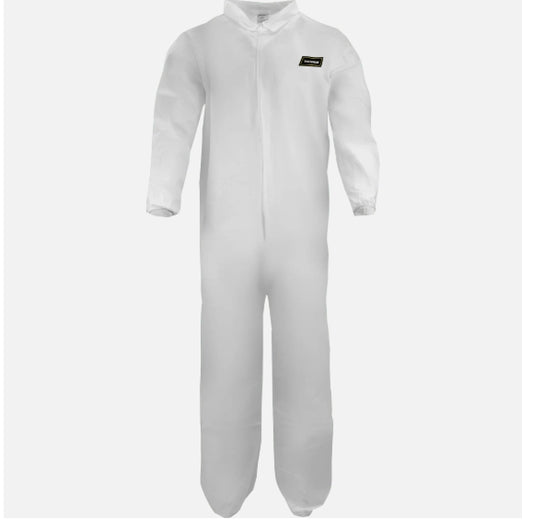 Disposable Microporous Polypropylene Collared Coveralls w/ Elastic Wrists & Ankles