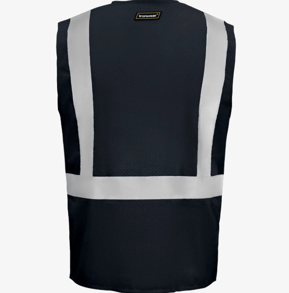 Type R Class 2 Hi Vis Reflective Mesh Safety Vest w/ Zipper & 5 Pockets