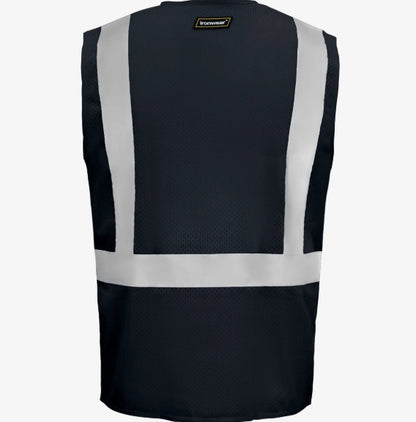Type R Class 2 Hi Vis Reflective Mesh Safety Vest w/ Zipper & 5 Pockets